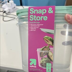 72 oz Snap & Store Mint Green Lid Food Storage Containers (2 Count)